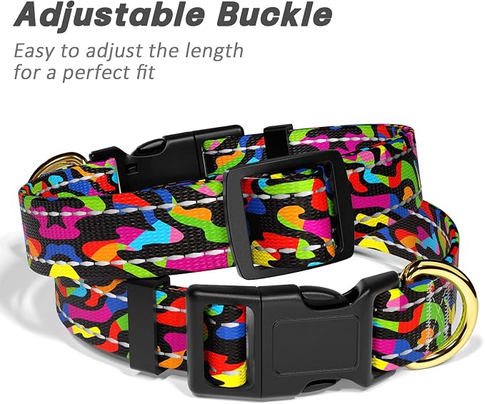 Reflective Dog Collar for Medium Dogs, Cute Boho Adjustable Heavy-Duty Nylon - Image 6