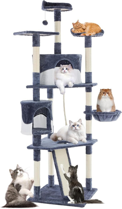 DUMOS Tall 79in Cat Tree Tower, Large Multi Level Cats Climbing Tower by DumosLifestyle