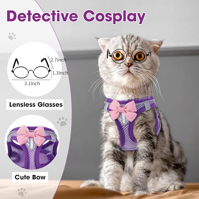 Cat Harness and Leash Set for Walking Escape Proof, Adjustable Kitten Harness - Image 2