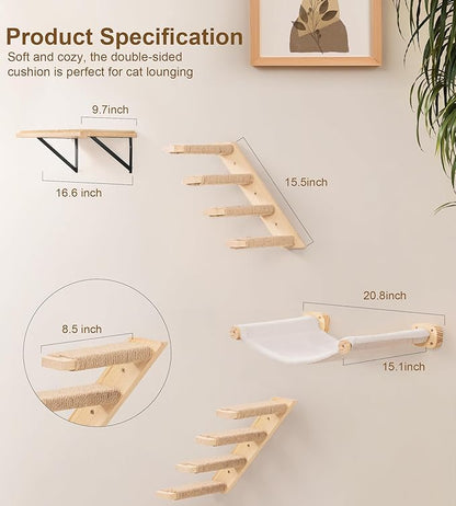 Cat Stairs Hammock Set of 3 – Cat Wall Shelves - Image 6