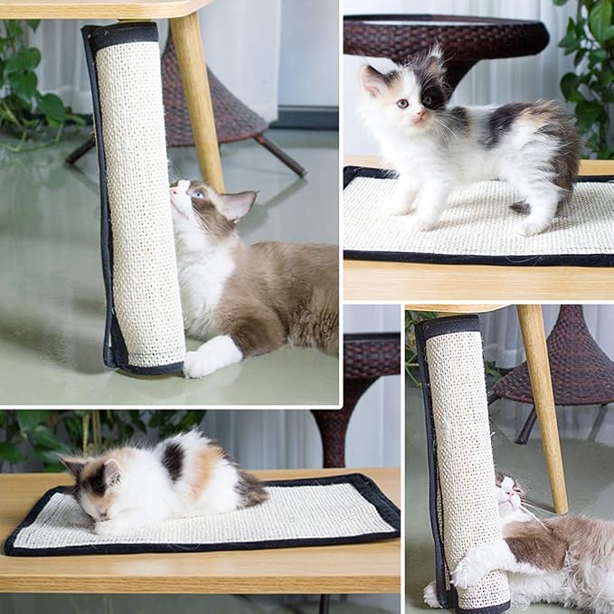 Cat Scratcher Mat with Interactive Mouse Toy, Cat Scratching Post Natural Sisal - Image 6