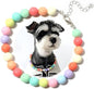 Hosiwei Dog and Cat Rainbow Beads Collar Necklace, Faux Pearls Necklace Pet by Hosiwei