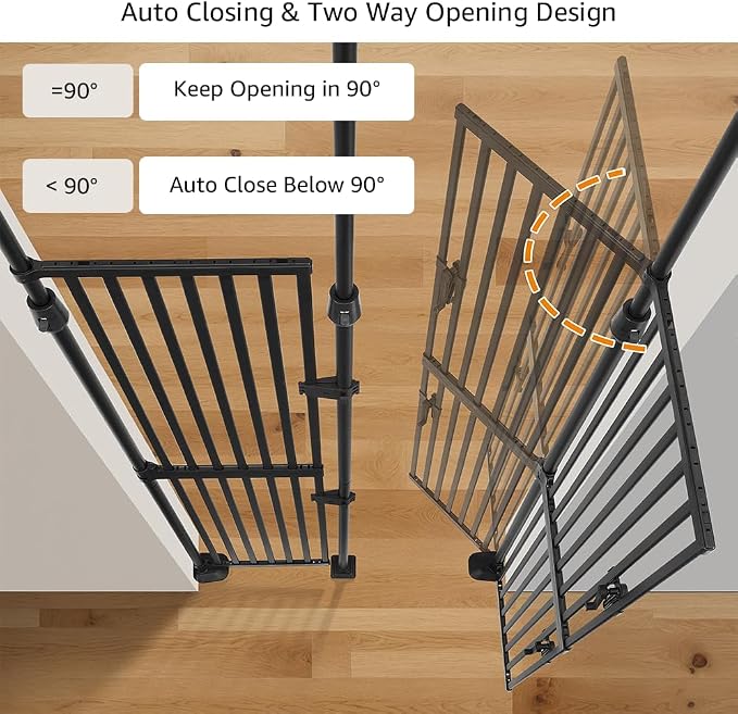 unipaws 86" High Extra Tall Cat Gate, Auto Closing and No Drilling Safety Gate - Image 4