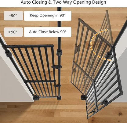unipaws 75" High Extra Tall Cat Gate, Auto Closing and No Drilling Safety Gate - Image 4