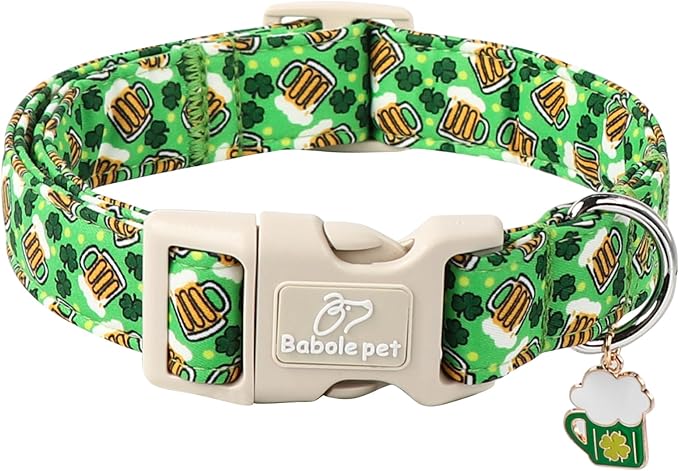 St Patricks Day Dog Collar for Medium Dogs by Babolepet