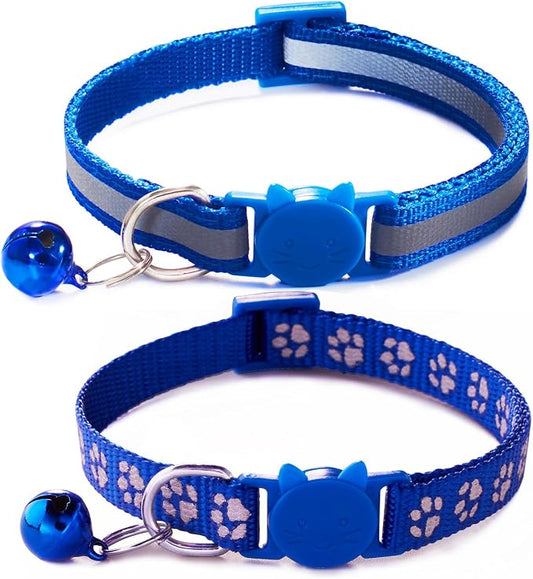 Blue Reflective Cat Collar by YOUALSO