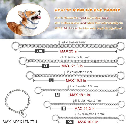 TagME Chain Choke Collar for Dogs, Adjustable Weather Proof Necklace for Small - Image 4