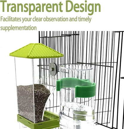 No Mess Bird Feeder Water Dispenser Set, Automatic Parrot Feeder - Image 7