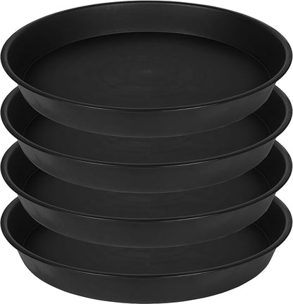 4 Pack of 14 inch Plant Saucer, Heavy Duty Plant Saucer 14 inch Round, Plastic by Bleuhome