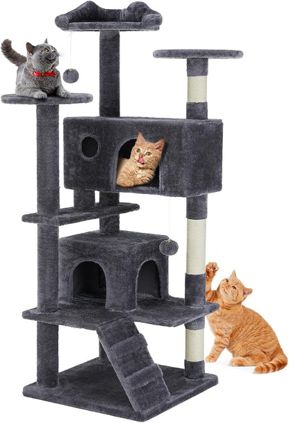 DUMOS 54-inch Indoor Cat Tree Tower –Multi-Level Pet House by DumosLifestyle