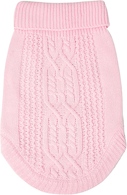 Cat Sweater, Acrylic Turtleneck Sleeveless, Light Pink - Image 4