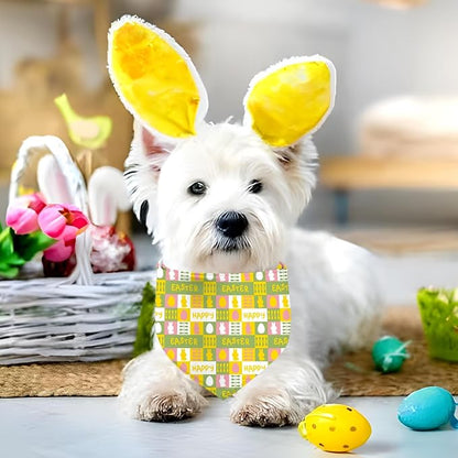 Easter Dog Bandana, 2 Pack Adjustable Holiday Party Pets Easter Egg Bandana - Image 6