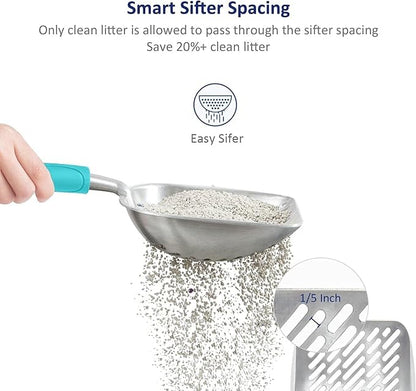WePet Cat Litter Scoop, Aluminum Alloy Sifter, Kitty Metal Scooper, Deep Shovel - Image 3