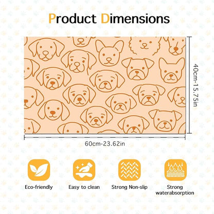Pet Feeding Mat with Colorful Polka Dot Pattern Design 24" x 16" Dachshund - Image 6