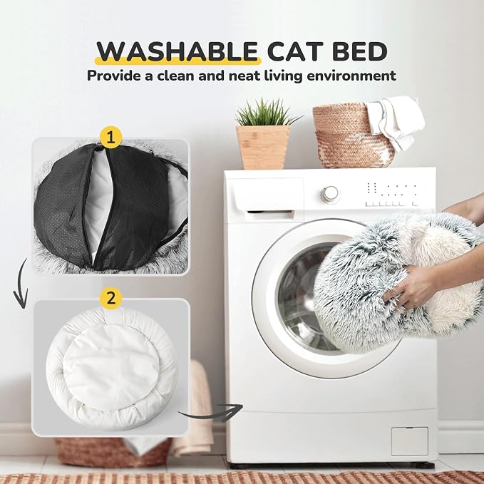 CATISM Cozy Plush Hooded Cat Bed, Indoor/Outdoor, Self-Warming Cave, Removable - Image 5