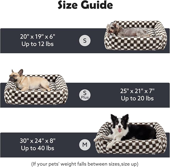 JOEJOY Dog Bed Medium Size Dog, Rectangle Washable Orthopedic Corduroy Fleece - Image 5