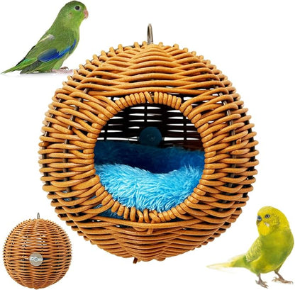 BNOSDM Rattan Bird Nest Parrot Nesting House Parakeet Nesting Soft Lovebird by BNOSDM