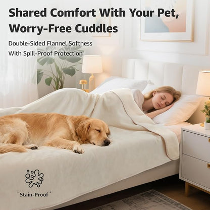 LOOBANI Waterproof Dog Blanket for Couch: Reversible Flannel Bed Blanket for - Image 2