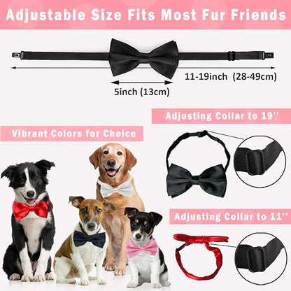 Black and Red Bow Tie for Dogs, KOOLMOX Red and Black Dog Bow - Image 2