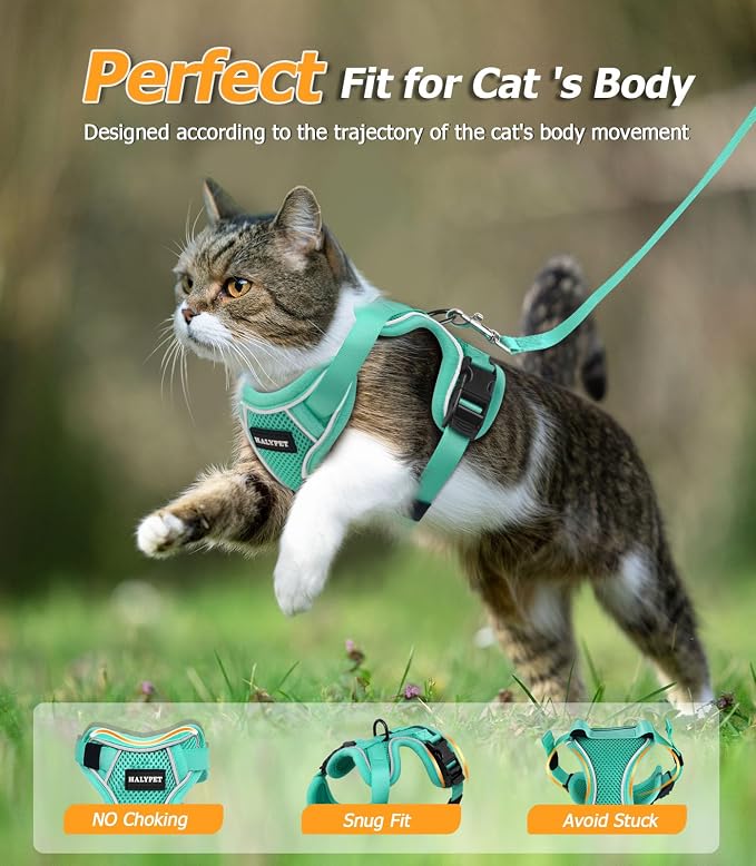 Halypet Cat Harness and Leash Set Escape Proof Adjustable Cat Leash Comfortable - Image 6