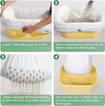 Sifting litter bags with 7-Day Litter System, Heavy Duty Thickened litter liners - Image 6