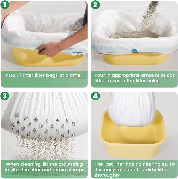 Sifting litter bags with 7-Day Litter System, Heavy Duty Thickened litter liners - Image 6