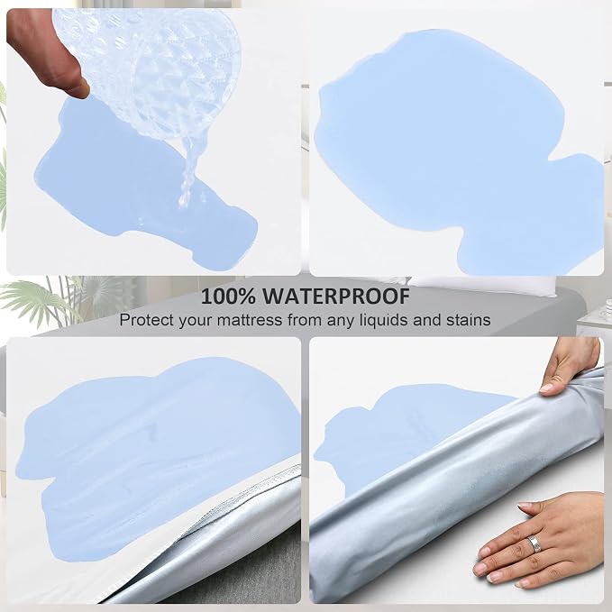 California King Mattress Protector Waterproof, Fitted Sheet Style Breathable - Image 3