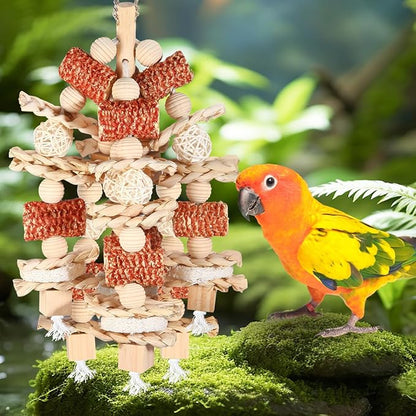 Bird Toys - Natural Corn Cob and Loofah Slices - Image 4
