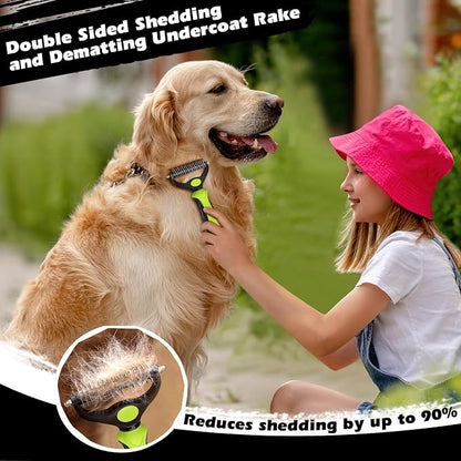 3PCS Self Cleaning Slicker Brush & Pet Grooming Rake & Flea Comb - Image 3