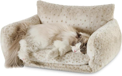 Hollypet Cat Bed Fluffy Plush Mutifuctional Double-Layer Soft Pet Couch by Hollypet