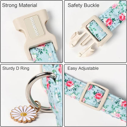 DOGWONG Floral Dog Collar, Cute Adjustable Flower Collar, Girl Female Dog Collar - Image 3