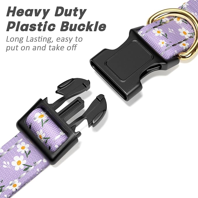 Reflective Dog Collar for Large Dogs, Cute Flower Theme Adjustable Heavy-Duty - Image 4