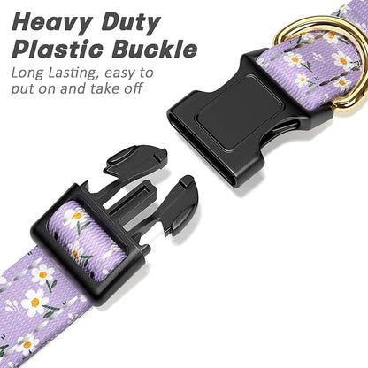 Reflective Dog Collar for Large Dogs, Cute Flower Theme Adjustable Heavy-Duty - Image 4