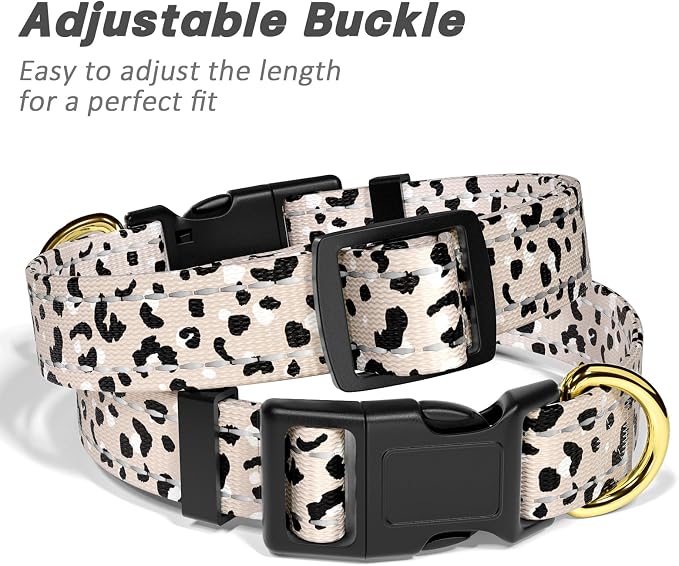 Reflective Dog Collar for Extra Small Dogs, Cute Leopard Style Adjustable - Image 6