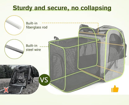 Pecute Cat Backpack Carrier Expandable, Pet Backpack - Image 3