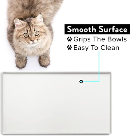 CatGuru Cat Food Mat, Small & Large Pet Placemat, 100% Waterproof Cat Feeding - Image 4