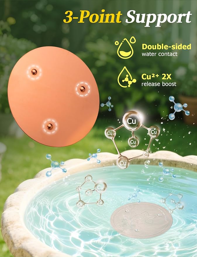 Mellbree 2-Pack Bird Bath Copper Disk, 0.6mm Reinforced 99.99% Pure Copper - Image 5