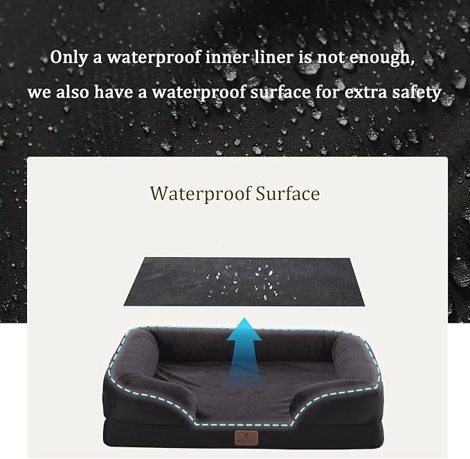Bedfolks Orthopedic Dog Bed Extra Small, Waterproof Dog Sofa Bed - Image 3