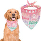 Personalized Dog Bandanas Custom Neckwear Name Button Anti-loosening Dog Scarf by Unknown