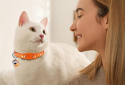 4PCS Cat Collar with Bells, Breakaway Cat Collars, Moons Stars Cute Kitty - Image 7