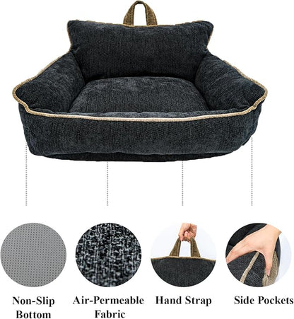 Orthopedic Dog Bed with Memory Foam, Washable Plush Pet Bed - Image 4
