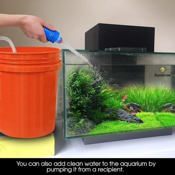 SunGrow Aquarium Fish Tank Gravel Cleaner Vacuum, Siphon Pump Aquarium Water - Image 5