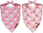 ADOGGYGO Pink Christmas Dog Bandanas 2 Pack, Reversible Santa Snowman Xmas by ADOGGYGO