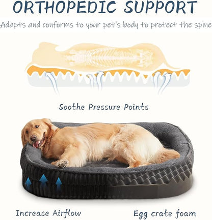 Orthopedic Dog Bed for Medium Dogs Breeds, High Density Egg Crate Foam Dog Sofa - Image 2