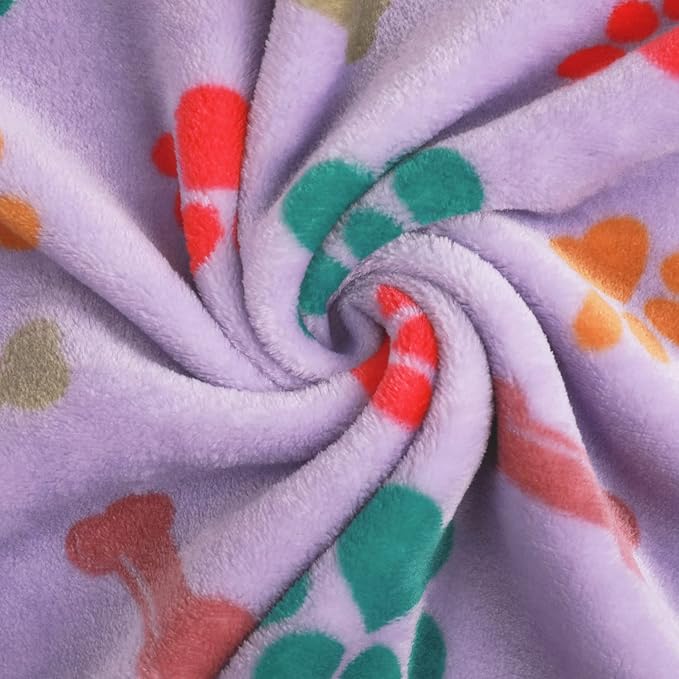 Luciphia 1 Pack 3 Blankets Fluffy Premium Fleece Pet Blanket Flannel Paw Bone - Image 5