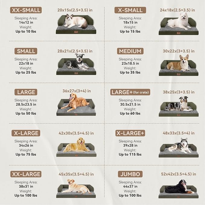 Large Dog Bed Orthopedic Washable: Orthopedic Dark Green Dog beds - Image 2