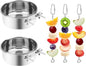 2 Pcs Bird Feeder Bowls with 3 Pcs Food Holder by VOXGET