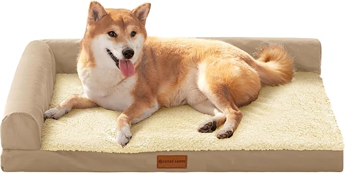 Patas Lague Orthopedic Dog Bed Large Sized Dog 36''X24'', Waterproof L Bolster by PatasLague