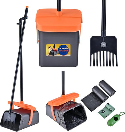 Dog Pooper Scooper Swivel Bin & Rake Kit by HOME