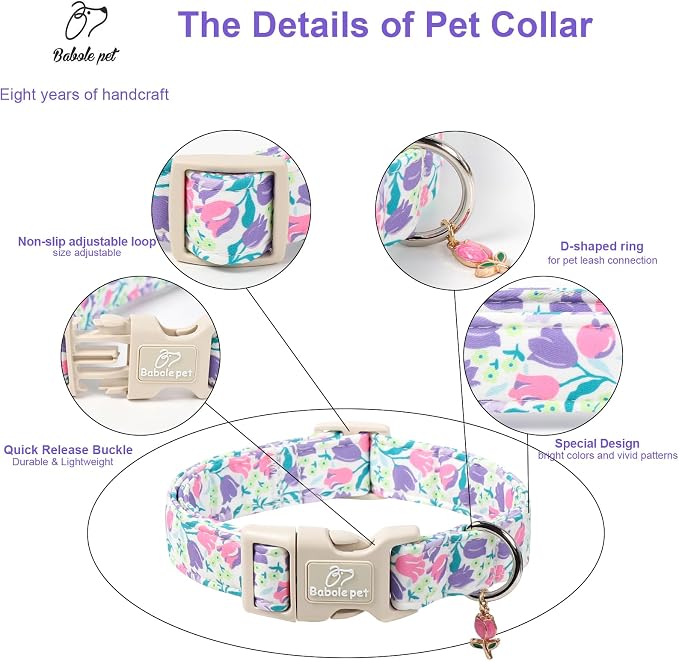 Floral Dog Collar for Small Dogs - Image 3